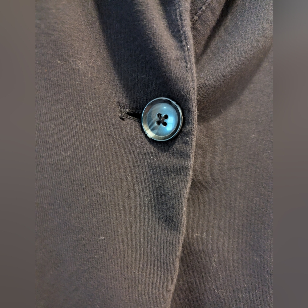 Metaphor Black Knit Blazer Single Button Closure 3/4 Sleeve Stretch Jacket Sz M - Picture 5 of 15